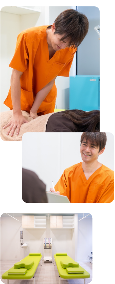 スタッフが笑顔で患者の悩みを丁寧にヒアリングしている様子